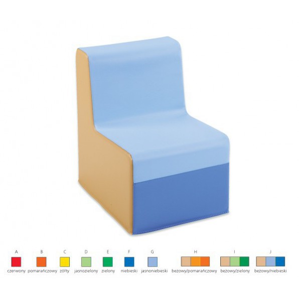 COMFY 32 cm - fotelik prosty - beżowy/pomarańczowy