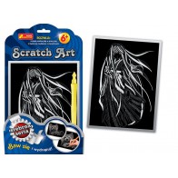 Scratch Art. Dziewczyna z długimi włosami - stebro