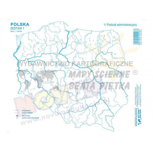 Mapa konturowa Polski - zestaw I