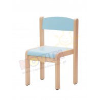 Krzesełko bukowe NOVUM wys. 31 cm jasnoniebieskie, z filcowymi zaślepkami