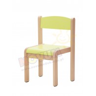 Krzesełko bukowe NOVUM wys. 31 cm limonka, z filcowymi zaślepkami