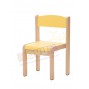 Krzesełko bukowe NOVUM wys. 31 cm żółty pastel. z filcowymi zaślepkami