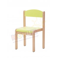 Krzesełko bukowe NOVUM wys. 35 cm limonka, z filcowymi zaślepkami