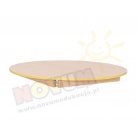 Blat klonowego stołu okrągłego śr. 100 cm, żółte pastelowe obrzeże
