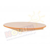 Blat klonowego stołu okrągłego śr. 100 cm, pomarańczowe obrzeże