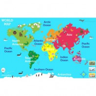 World map. Mała mapa 76x48 cm