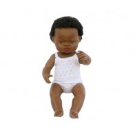 Lalka afrykańska 40 cm z włosami - chłopiec