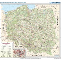 Mapa drogowa Polski 120 x 110 cm