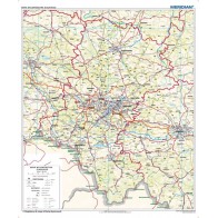 Woj. śląskie mapa administracyjno - samochodowa