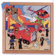Puzzle drewniane - Pożar w mieście